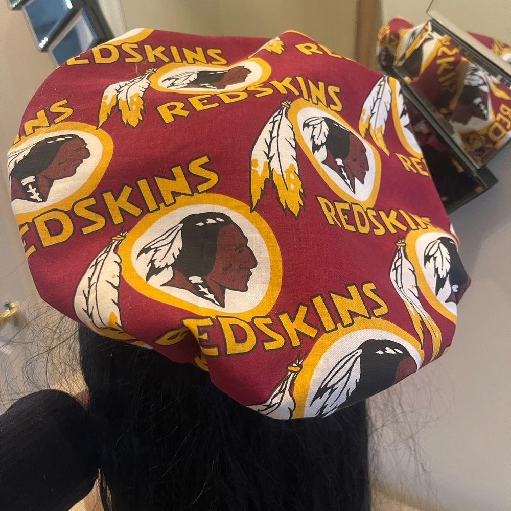 Stylish Burgundy and Gold Old Skool Skins Satin Hair Bonnet